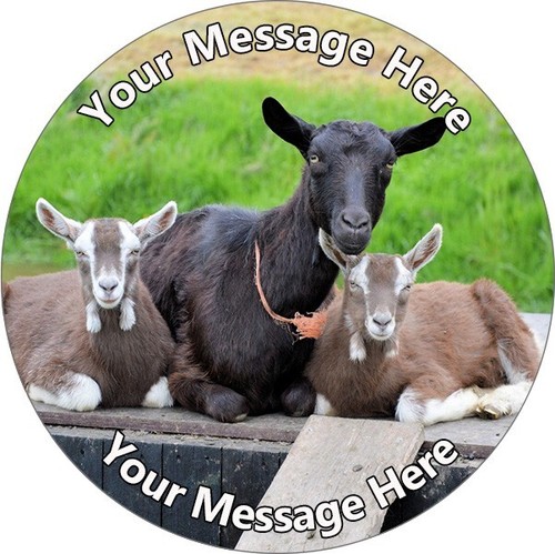 Goat group personalised cake - goat,