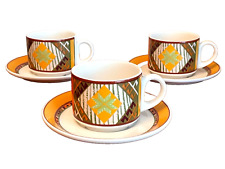 3 sets of Capital (Royal Doulton Product) Coffee Cups & Saucers CHARANGO pattern
