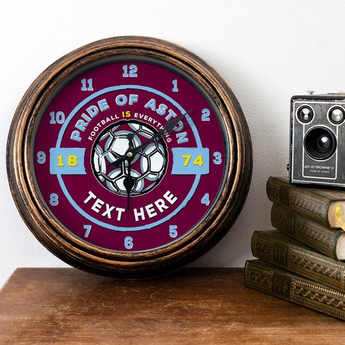 Personalised aston villa clock - personalised,