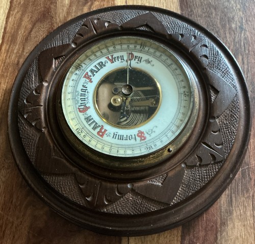 Antique walnut aneroid - antique,