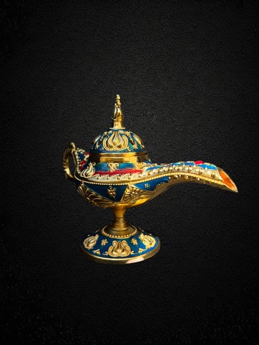 Blue aladdin magic lamp - blue,