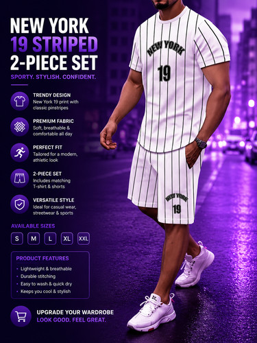 Men piece set summer outfit - 2-piece,