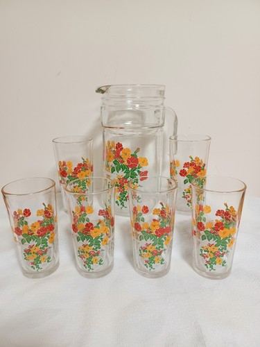 Vintage floral pitcher - floral, and
