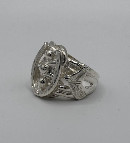 Silver horseshoe mens ring - silver,