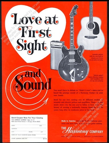 1968 harmony electric acoustic - harmony,