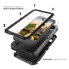 Cover + Screen Protector For iPhone IP68 Waterproof Shockproof Rugged Metal Case