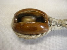 WOODEN SAILING BOAT VINTAGE BLOCK PULLY WITH STROP VARNISHED RIGGING PARTS