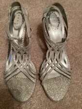 Ladies Sparkly Silver Sandals