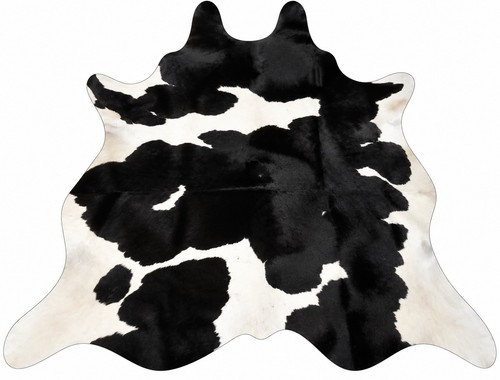 Genuine cowhide rug black - cowhide,