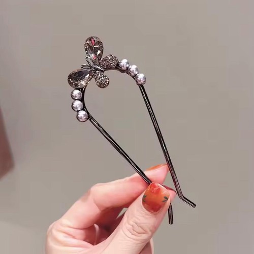 Black butterfly hairpin - butterfly,