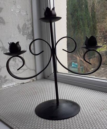 Black metal candle - black,