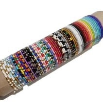 Handmade 3mm Seed Bead Stretch Stacking Bracelets VARIOUS COLOURS TO CHOOSE FROM