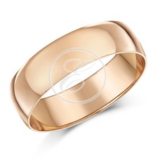 9ct Rose Gold Ring D Shaped Men's Women's Solid & Hallmarked Wedding Ring Band