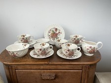 Clarice Cliff designed CHELSEA ROSE  Royal Staffordshire 20 Piece tea set 1940s 