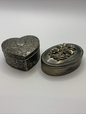 Vintage Decorated Metal Trinket Boxes. See Pics For Condition.