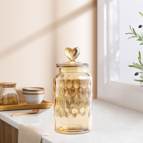 Glass storage jar airtight - glass,