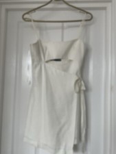 Zara Cut Out Linen Blend Playsuit - Wrap Around Skort - XS