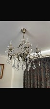 Large Glass Chandelier Dimensions approximately ￼￼55 Wide     63  Drop 