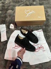 Christian Louboutin Black Suede Studded Trainers