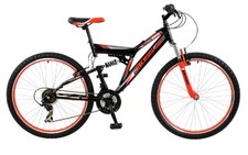 Boss Venom Womens Full Suspension Mountain Bike MTB Adult 26" Wheel Black Red