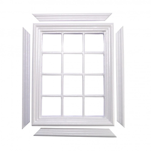 Dolls house white window - house,