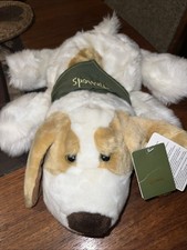 HARRODS Large Dog Puppet ~ Soft White / Brown Fur ~ Barks With Tags