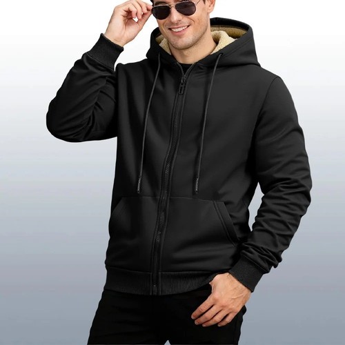Men lambswool fleece hooded - lambswool,