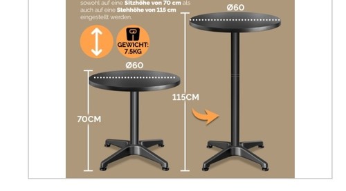 Bistro table classy black - in,