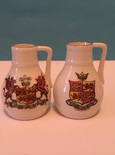 Two Arms Of Wales Crested Devon Oak Pitchers WH Goss