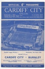 Mar 62 Cardiff City v Burnley