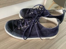 Navy Suede Trainers From