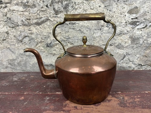 Antique large copper kettle - large,