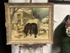 Beautiful Antique Fine Art Print In Gilt Frame Signed J F Herring C1890 19th C