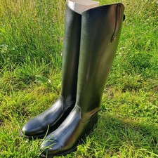 Long Leather Riding Boots Black