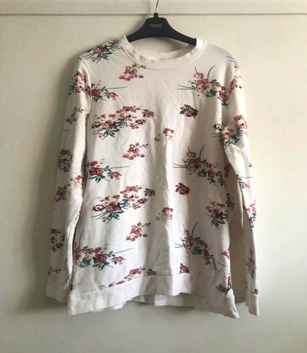 Damart white floral crew - crew, neck