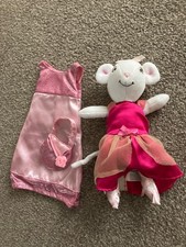 Angelina Ballerina plush toy with spare outfit.