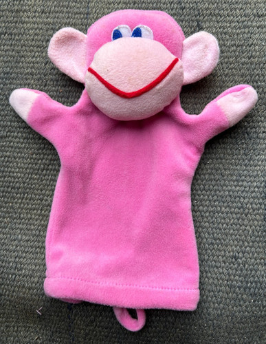 Pink plush monkey hand - pink, puppet