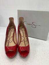 Jessica Simpson Shoes  Size UK 5.5 38 Red High Heels Platform Patent Peep Toe