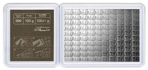 100 silver combibar - 1g,