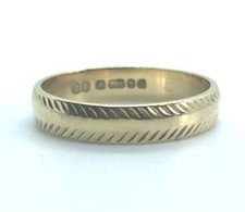 VINTAGE 18ct GOLD WEDDING BAND 750 LONDON 1977 QUEEN ELIZABETH II JUBILEE YEAR