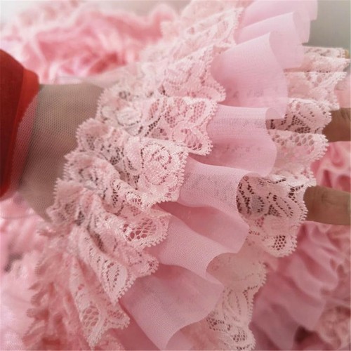 50cm pink chiffon - ruffle, lace