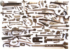 GUNSMITHS PARTS JOB LOT tools shotgun gun boxlock percussion hammer case