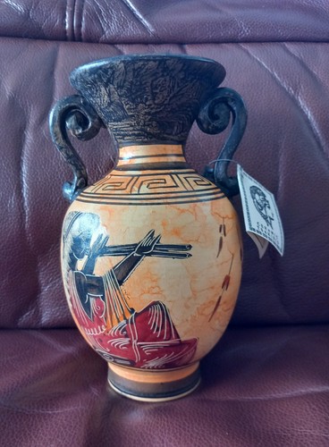Greek hand painted terracotta - greek,