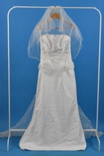 Essense Wedding Dress Ivory Strapless Trumpet Embroidered UK Size 6 & Veil