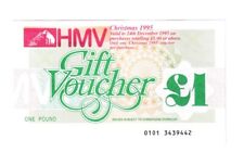HMV Paper Gift Voucher £1 Value - Christmas 1995 - Genuine Vintage/Retro - RARE!