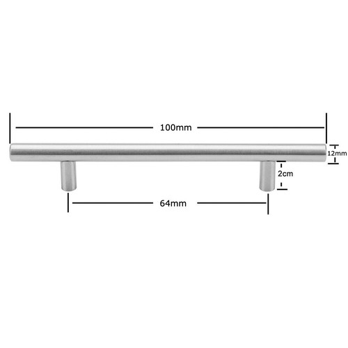 Brushed steel bar handles - brushed,