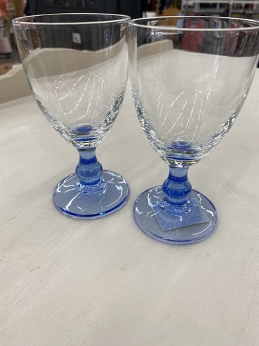 Vintage cobalt blue stem - cobalt, clear