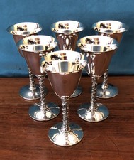 Vintage Set Of Falstaff Silver Plated Spanish Sherry Goblets