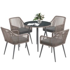 Outsunny Rattan Dining Set, 4
