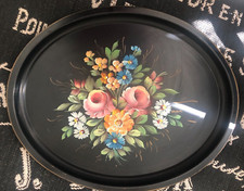 Vtg MCM 24" NASHCO Black OVAL